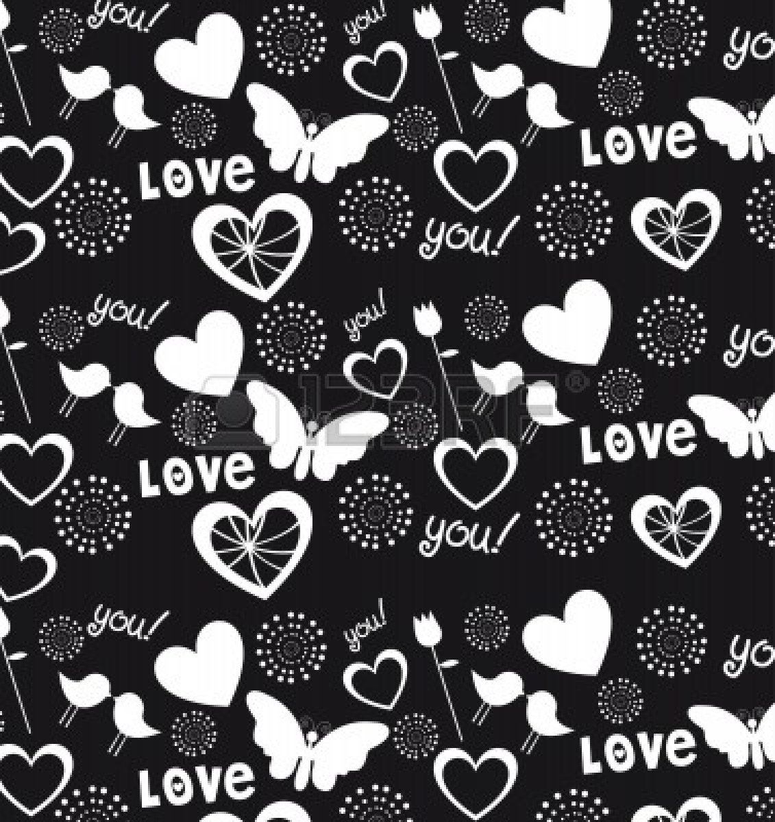 Hearts Love And Background Black White Illustration Jpg