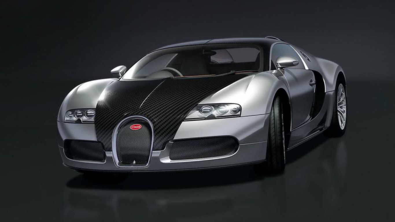 Wallpaper HD 1080p Black And White Bugatti Veyron Super