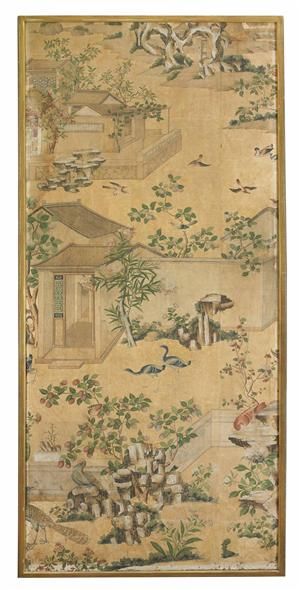  SET OF FOUR CHINESE WALLPAPER PANELS Interiors   Wallpapers Pin 300x590