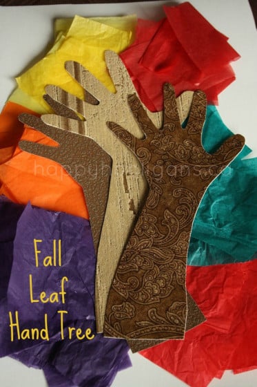 Fall Tree Hand Craft With Tissue Paper And Wallpaper Smaples