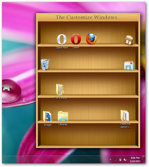 Bookshelf Like iPad To Place Icons In Windows Desktop