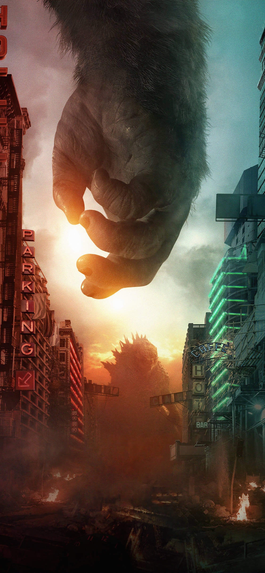 Godzilla Vs Kong Wallpaper Helt Gratis