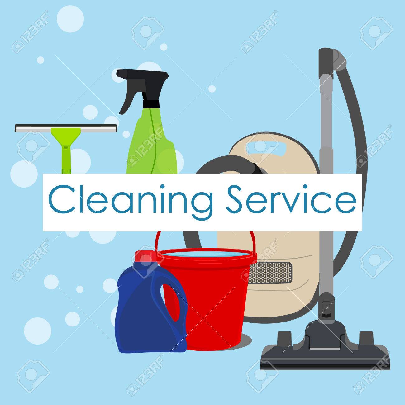 Vector Illustration Poster Background Wallpaper With Cleaning