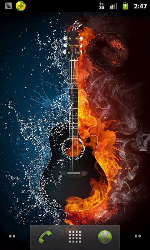 Ice Fire Guitar Live Wallpaper Android