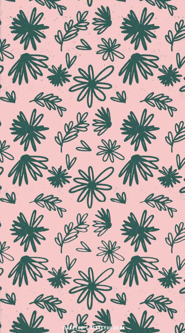 Cute Spring Wallpaper Ideas Green Floral Pattern I Take You