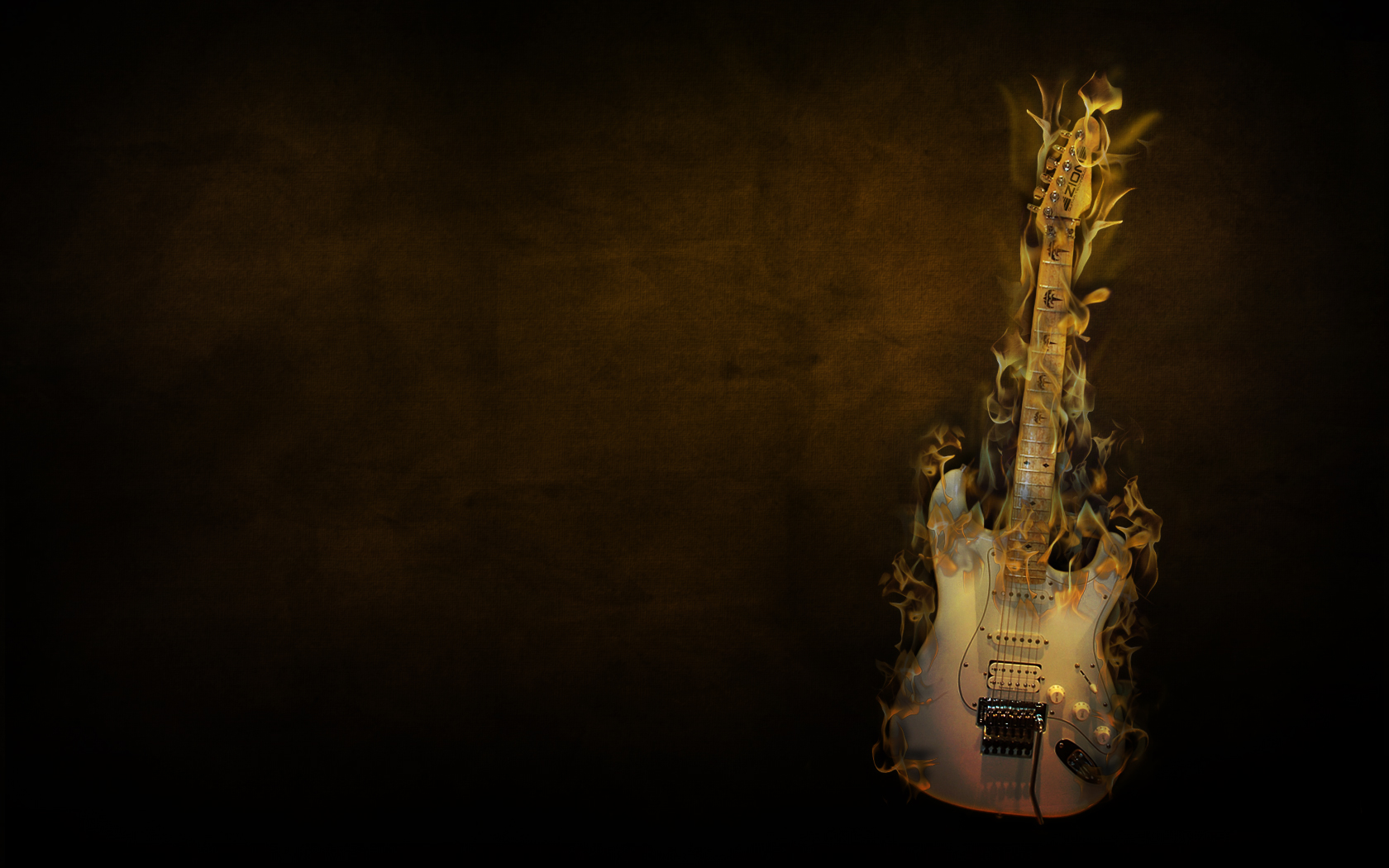 Fire HD Wallpaper Guitar On Desktop