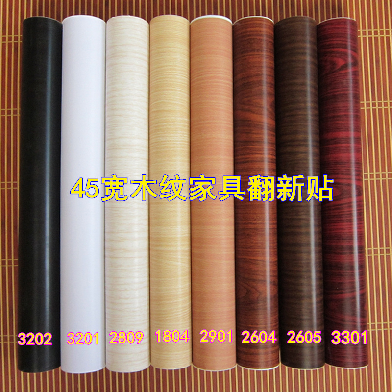 Pvc Wallpaper Wood Grain Paper Furniture Stickers Door