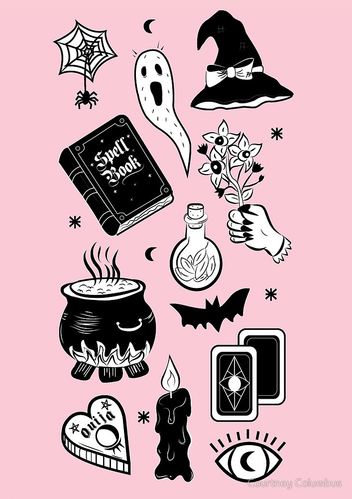 Pastel Witch Aesthetic Desktop Wallpaper