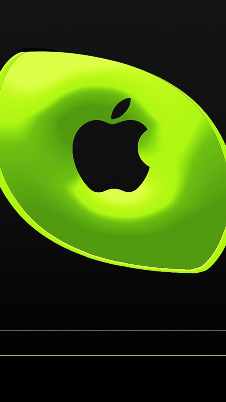 Home Apple Logo Green Theme iPhone Wallpaper