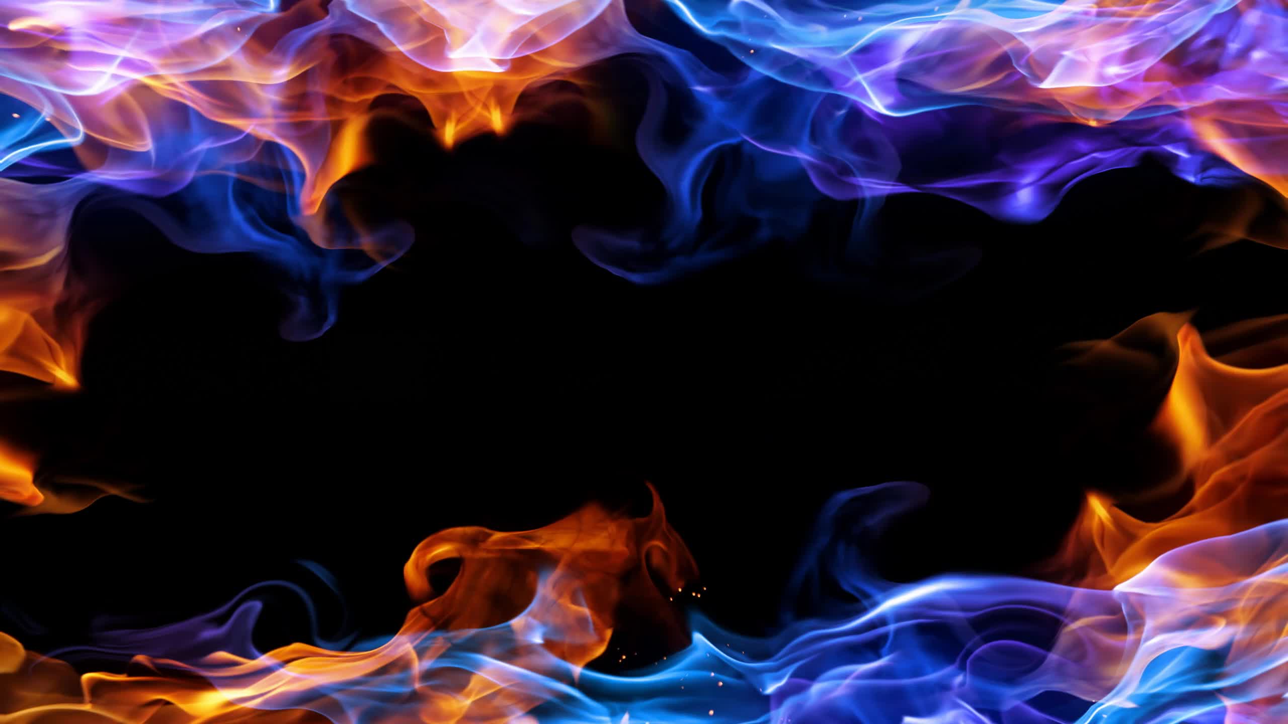 Red Blue Flame Abstract 2k Quality Live Wallpaper