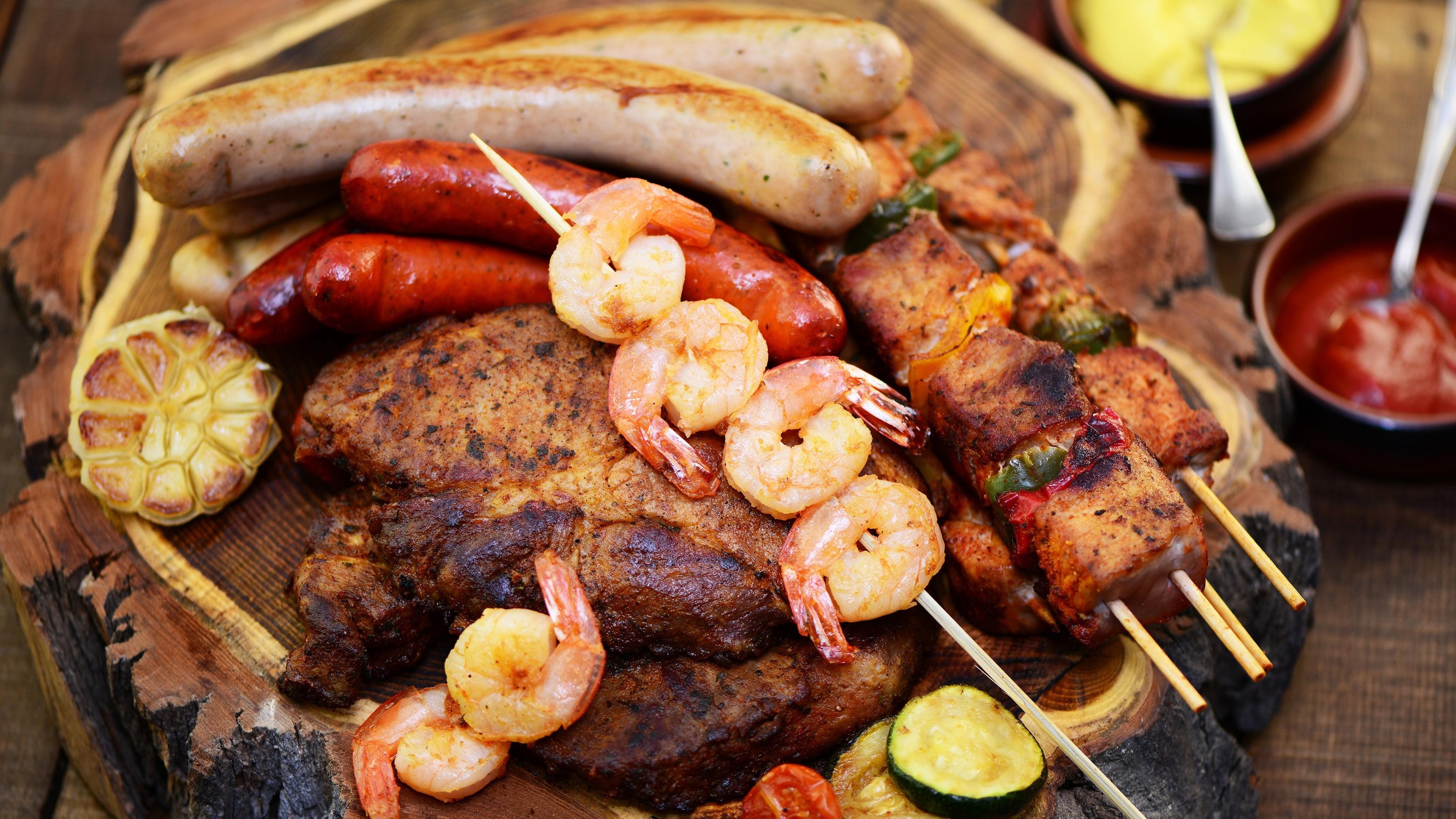 Wallpaper Id Meal Kielbasa 4k Souvlaki Shashlik