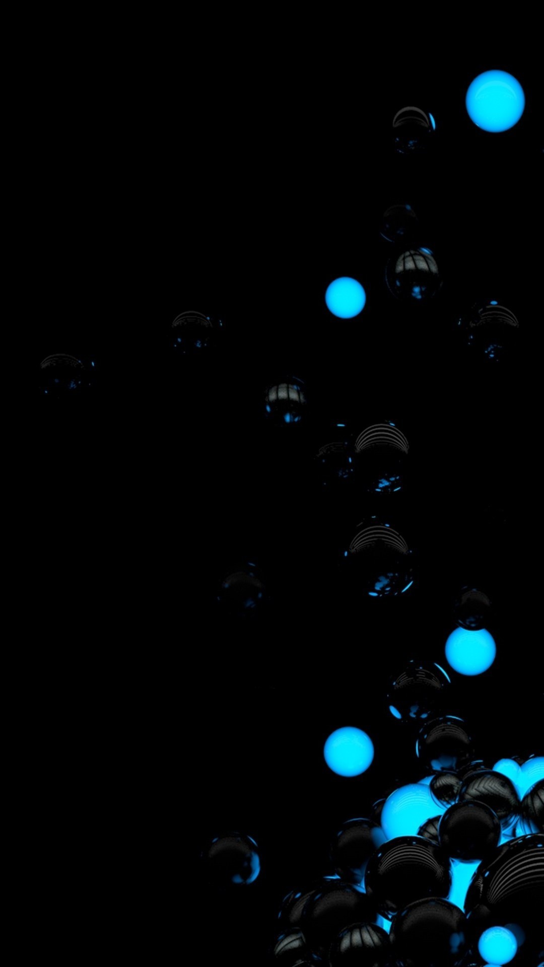 Black And Blue Spheres Mobile Wallpaper