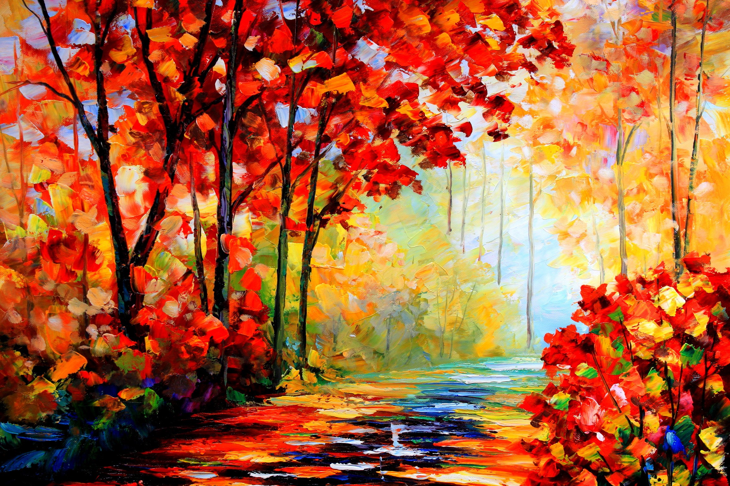 Autumn Oil Painting Wallpaper By Thanh Revelwallpaper