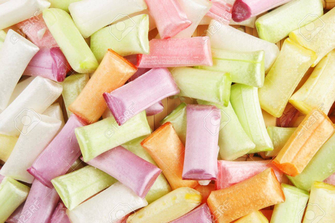 Colorful Sherbert Straw Sweets As A Background And Texture Stock