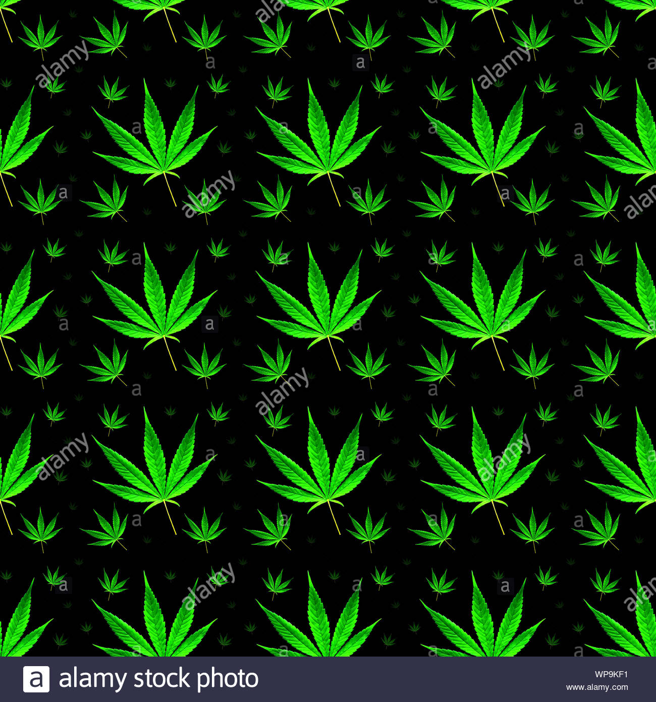 Marijuana Or Cannabis Leaves Seamless Background Pattern Wallpaper