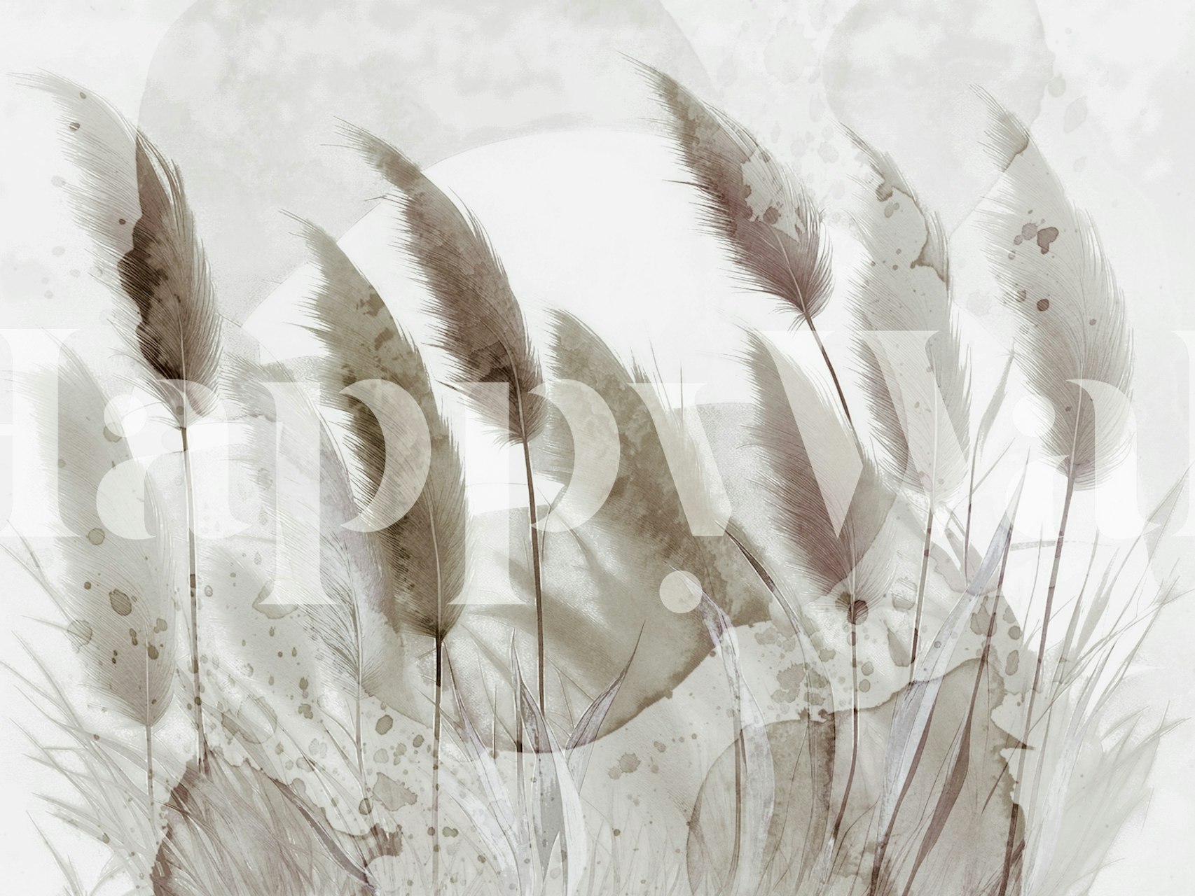 Neutral Pampas Grass Wallpaper For Home