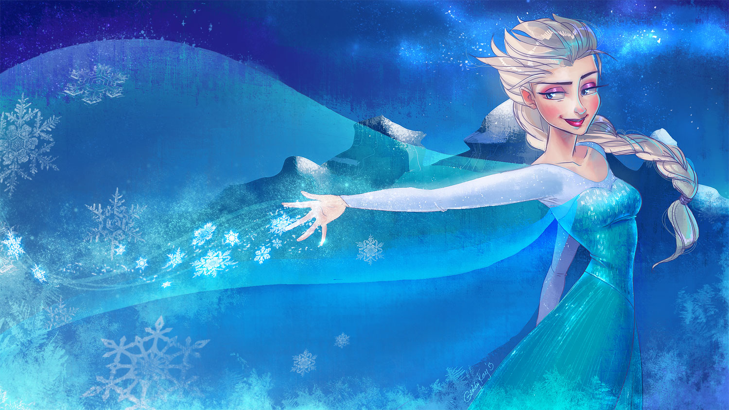 Frozen Elsa And Anna Wallpaper Digital Fan Art 4 picture 1500x844