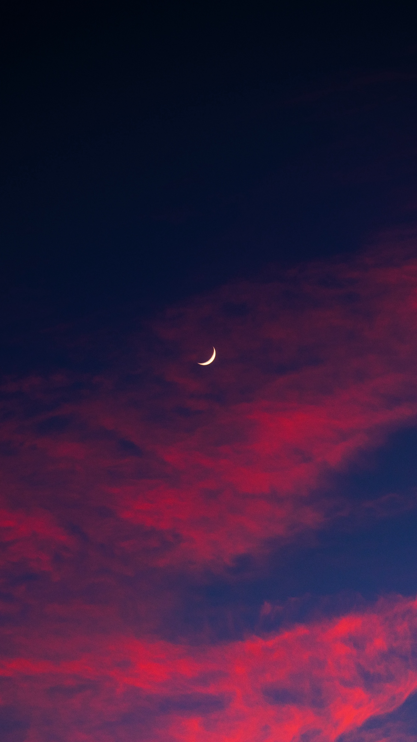 Wallpaper Crescent Moon Sky Clouds Night
