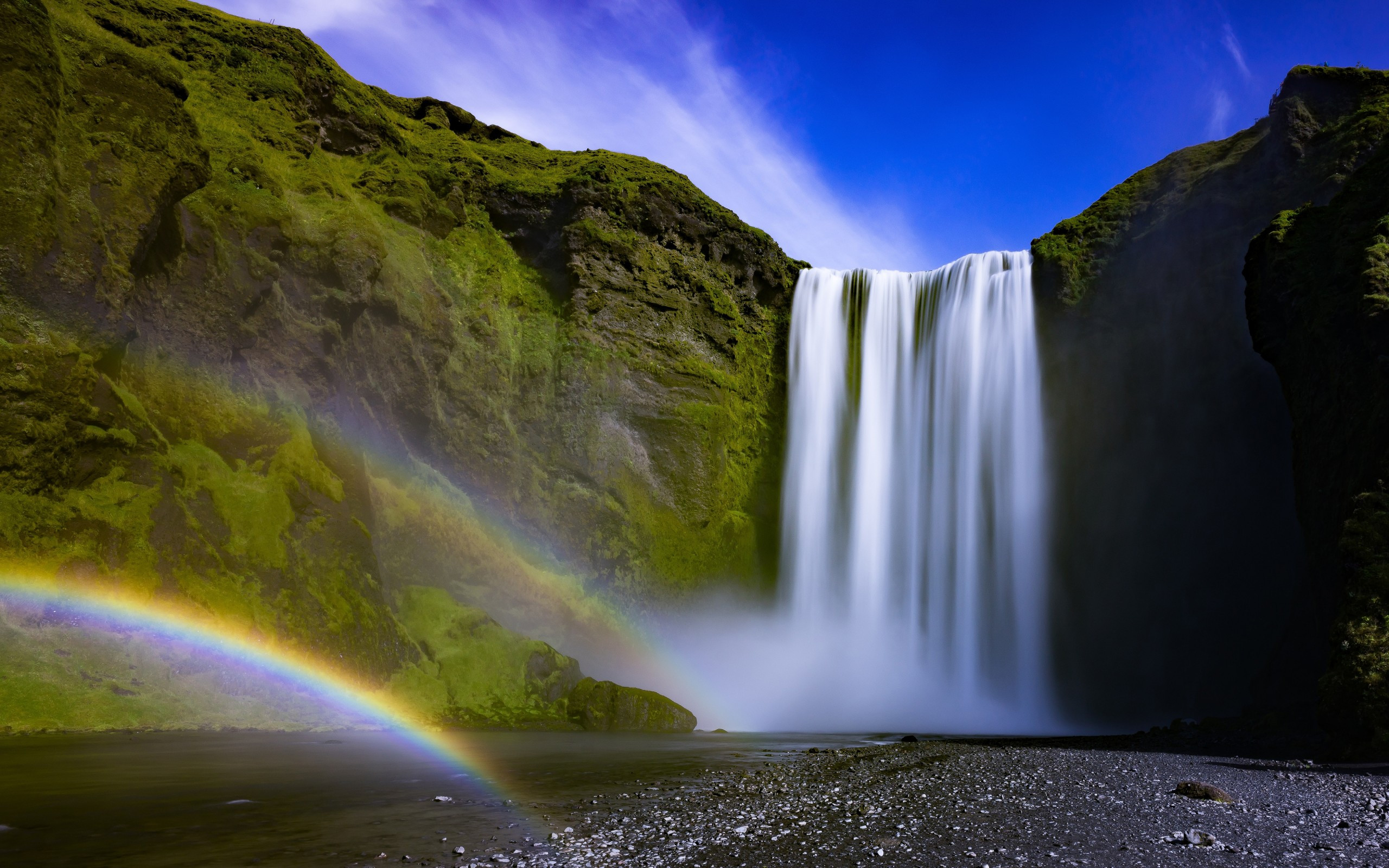 Iceland Skogafoss Waterfall Rainbow