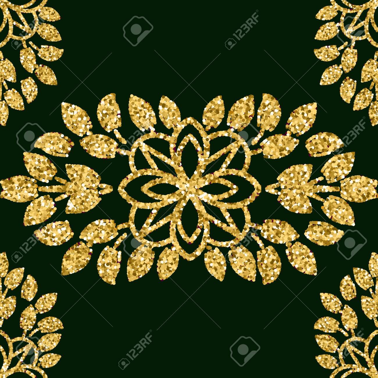 Vintage Velvet Wallpaper In The Damask Baroque Style Vector Gold