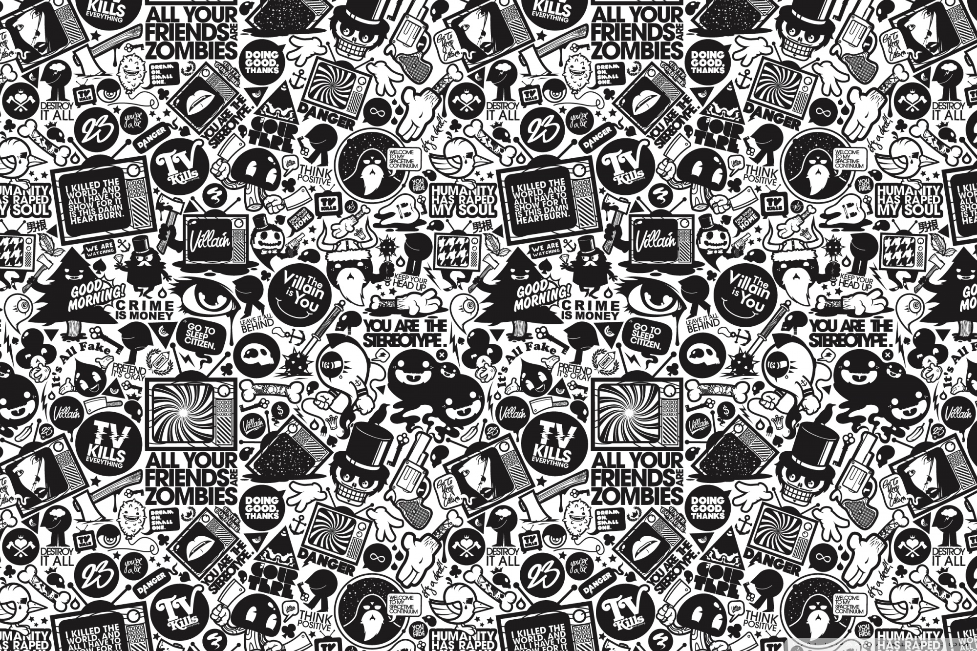 Black And White Cartoon Wallpaper Group