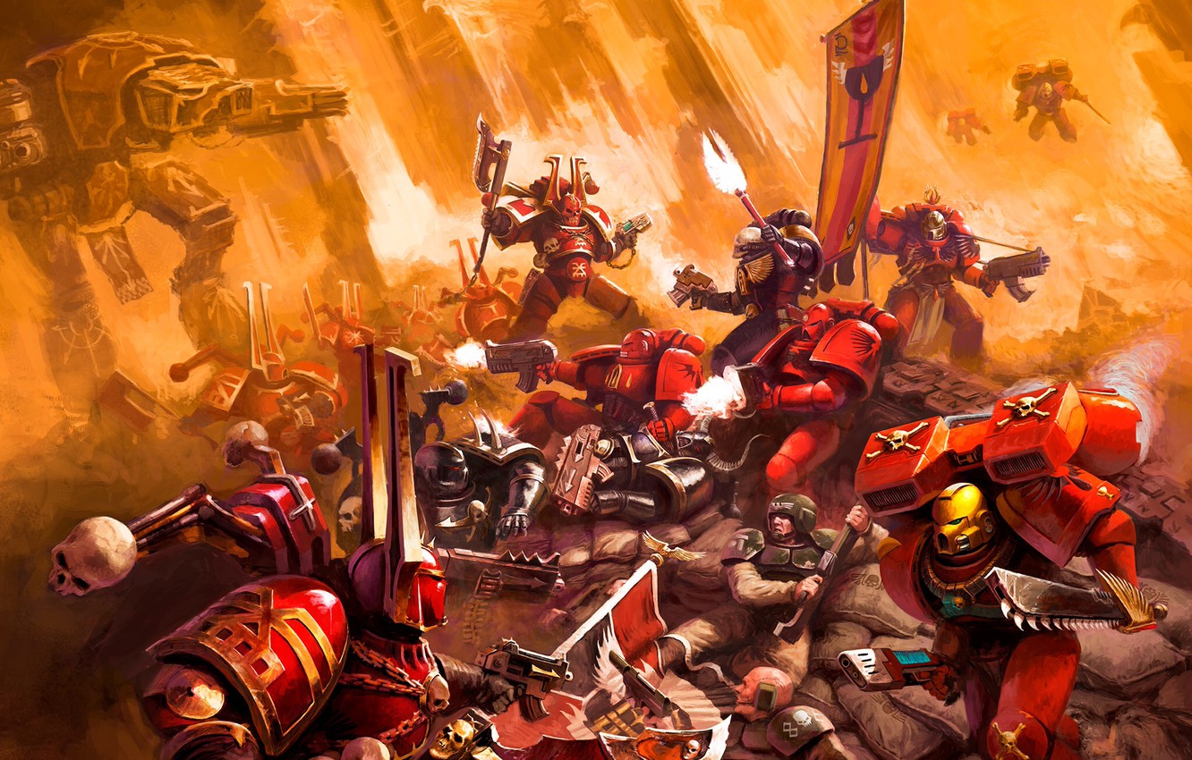Wallpaper Battle Space Marine Warhammer Chaos