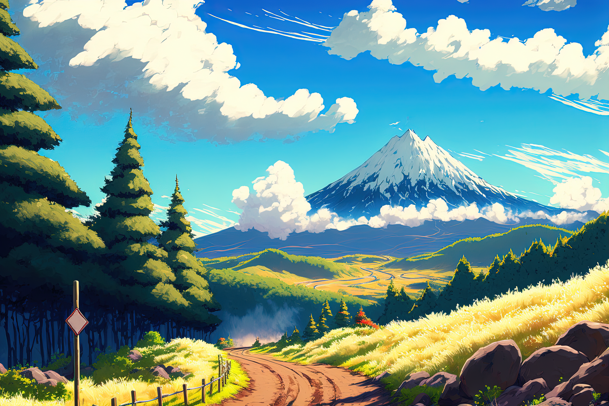 Anime Landscape HD Wallpaper By Uomi