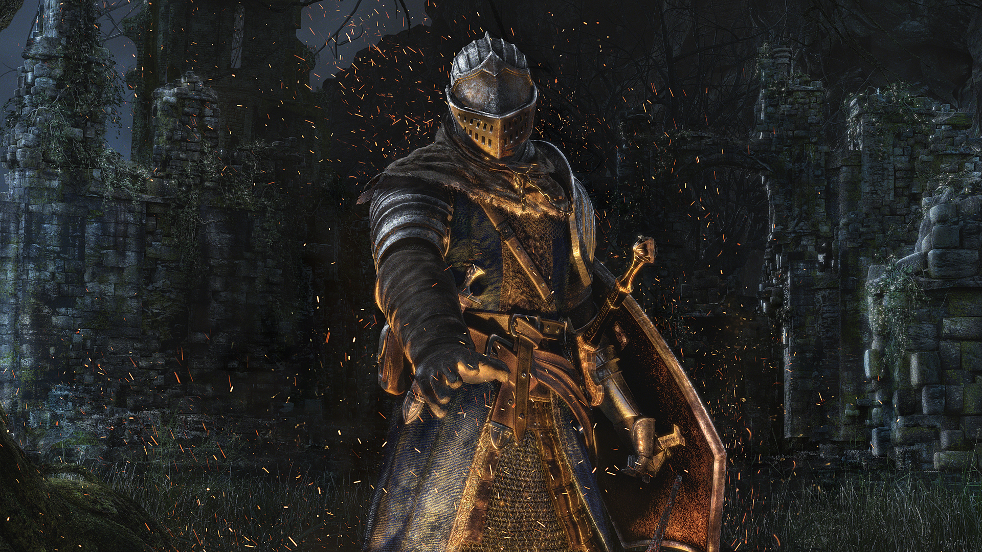 Knight Iluminated By Bonfire Wallpaper From Dark Souls
