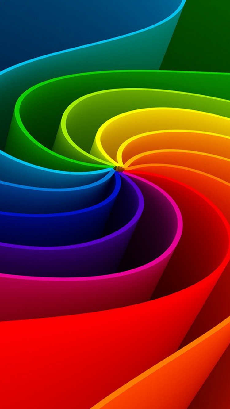 iPhone Wallpaper 3d Abstract Colorful Rainbow Swirl Ultra Pixel