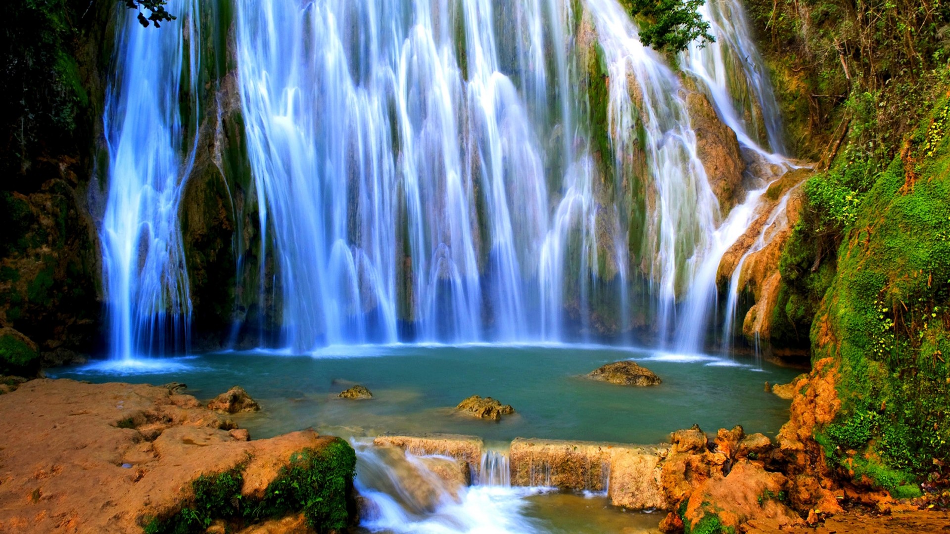 Beautiful Hd Wallpaper Waterfall Rocks Forest 247018