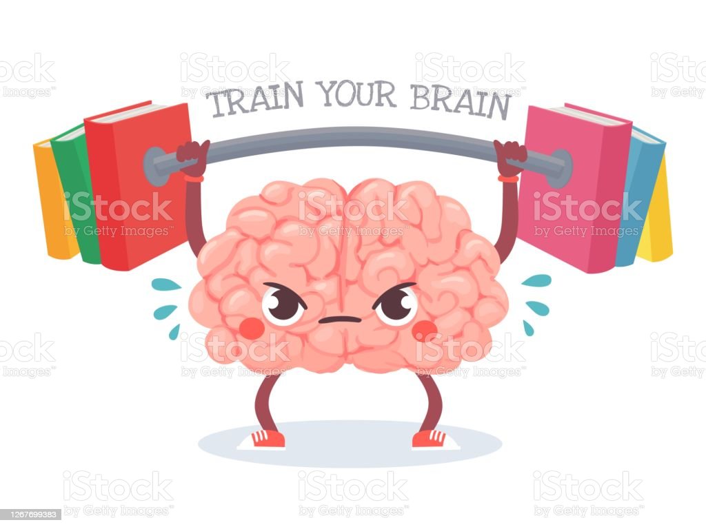 Brain Training Cartoon Lifts Weight With Books Train Your