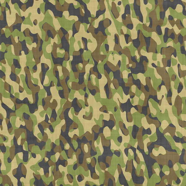 Camouflage Patterned Cloth In Forest Colours