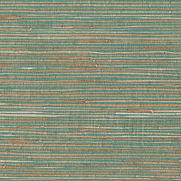 53 65606 Aqua Grasscloth   Keiko   Kenneth James Wallpaper