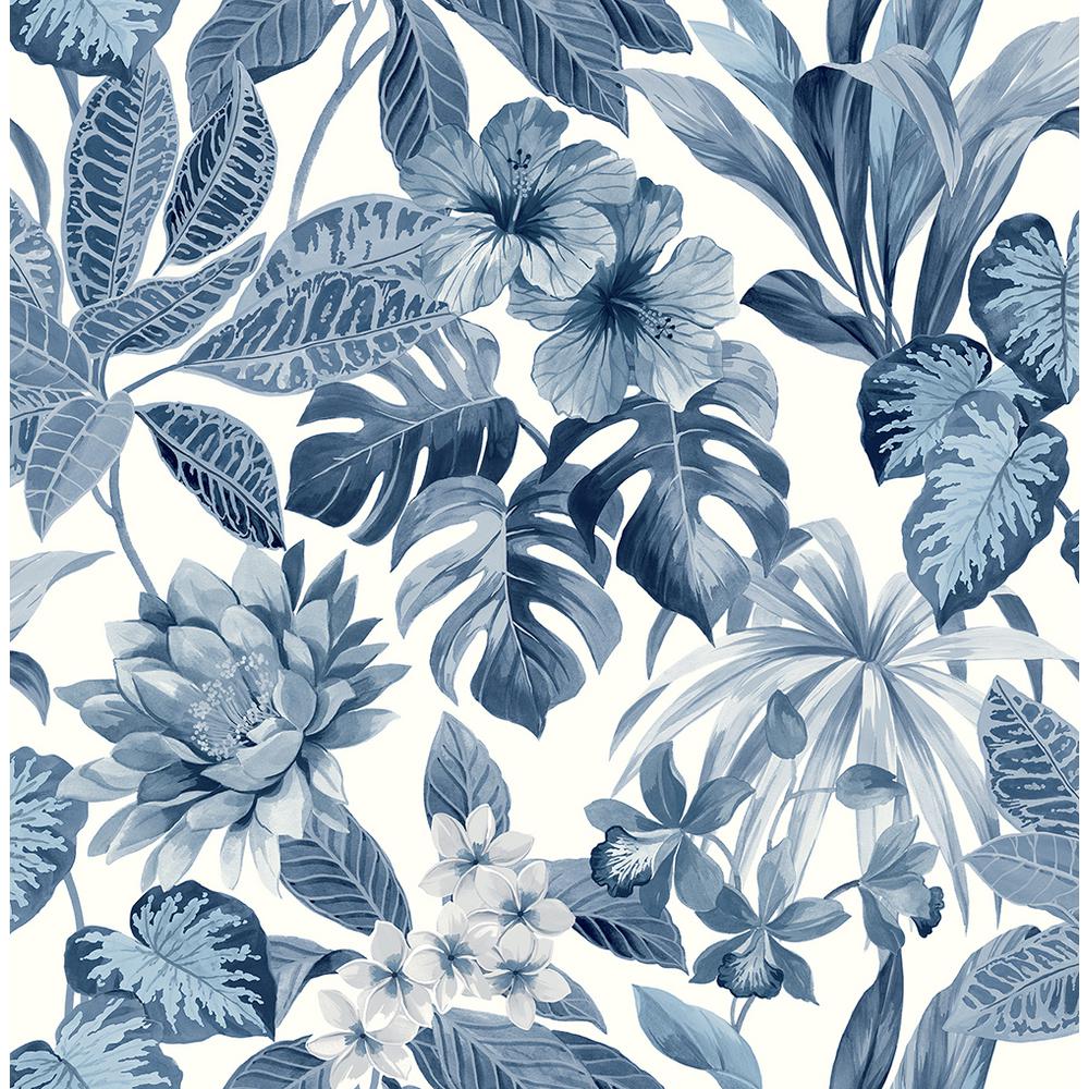 Brewster Josefa Blue Tropical Wallpaper Sample Uw25891sam
