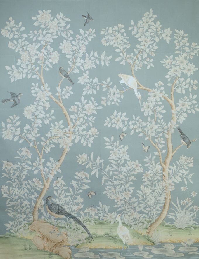 Gracie Wallpaper Hand Painted Chinese Scenic Panel Created In The
