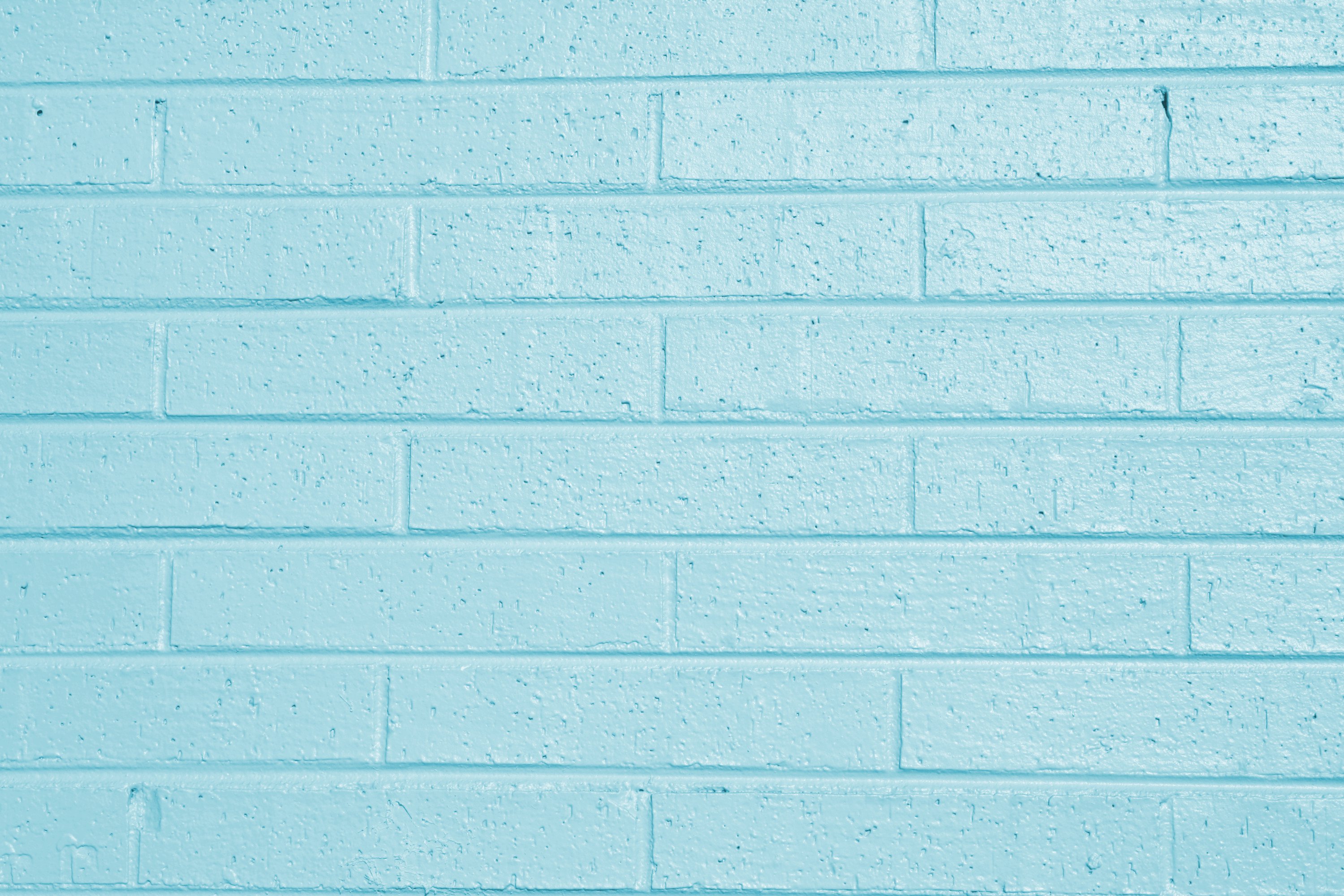 Teal Blue Painted Brick Wall Texture High Resolution Photo