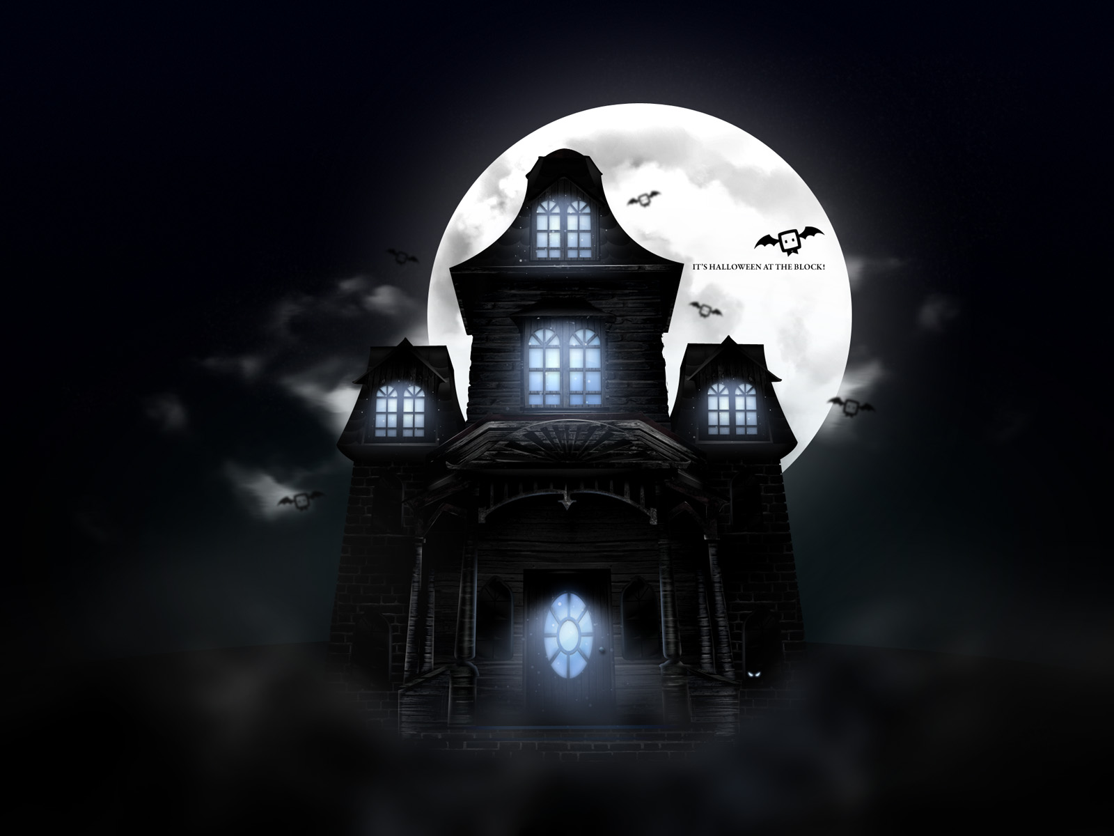 Scary Halloween 2012 Haunted House Desktop Wallpaper 1600x1200