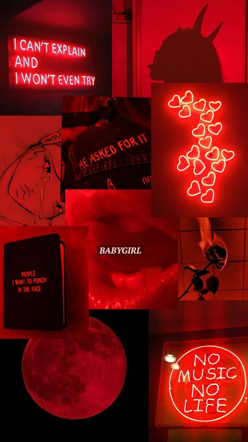Neon Red Aesthetic Wallpaper