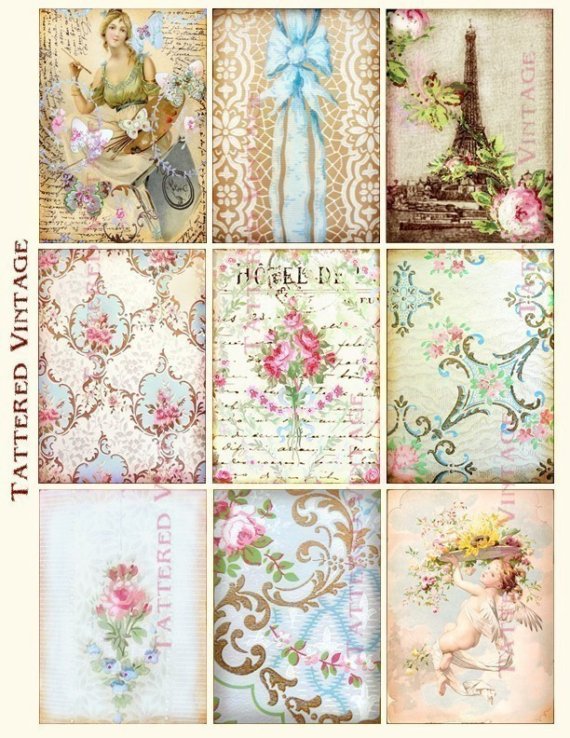 Printable Atc Background Romantic Antique Wallpaper And French