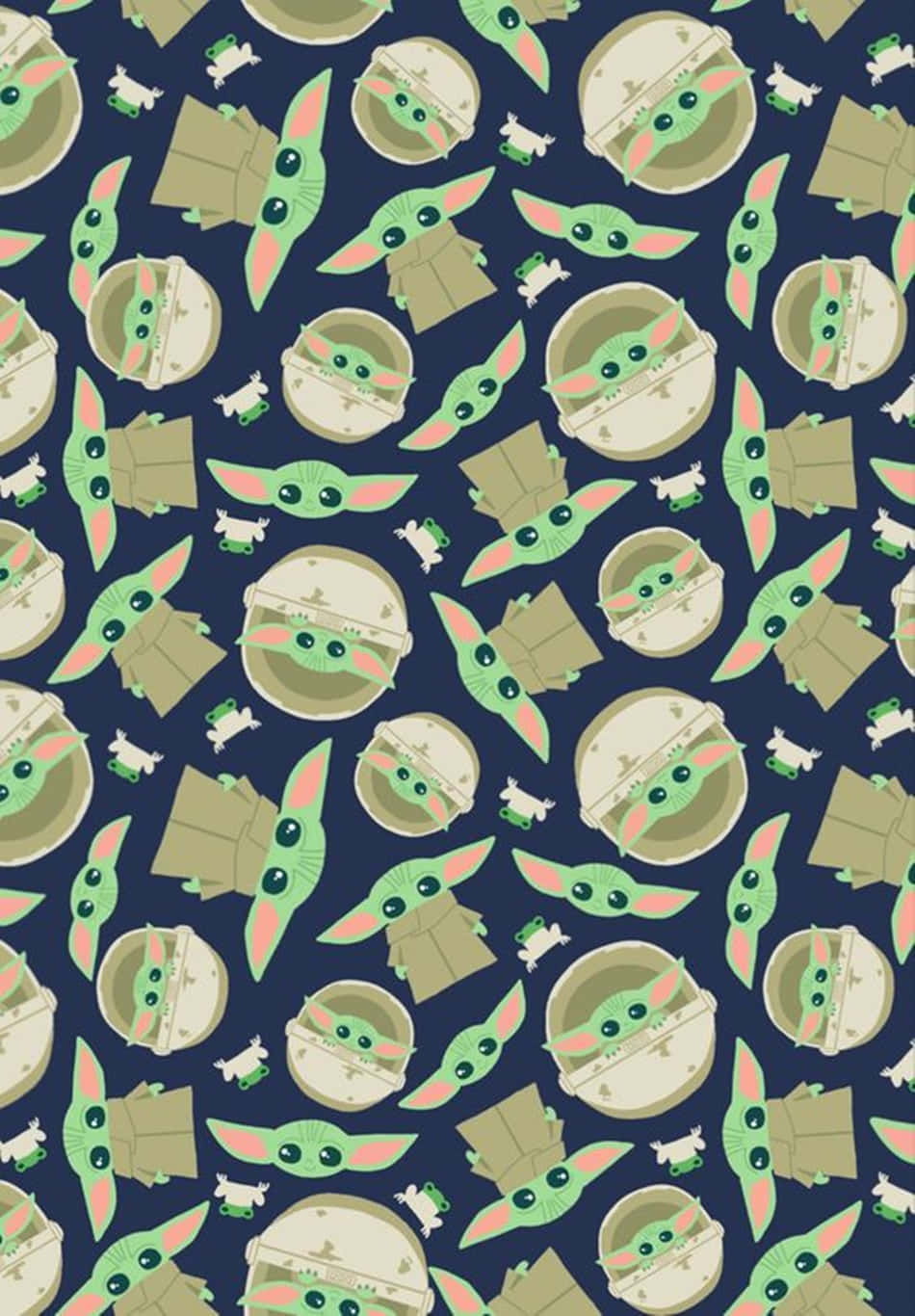 Baby Yoda Cartoon Wallpaper