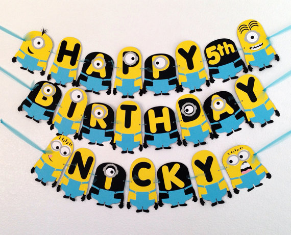 Despicable Me Minion BirtHDay Banner By Luvbugboutique14 On