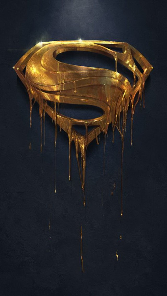 Gold Superman Logo Wallpaper iPhone