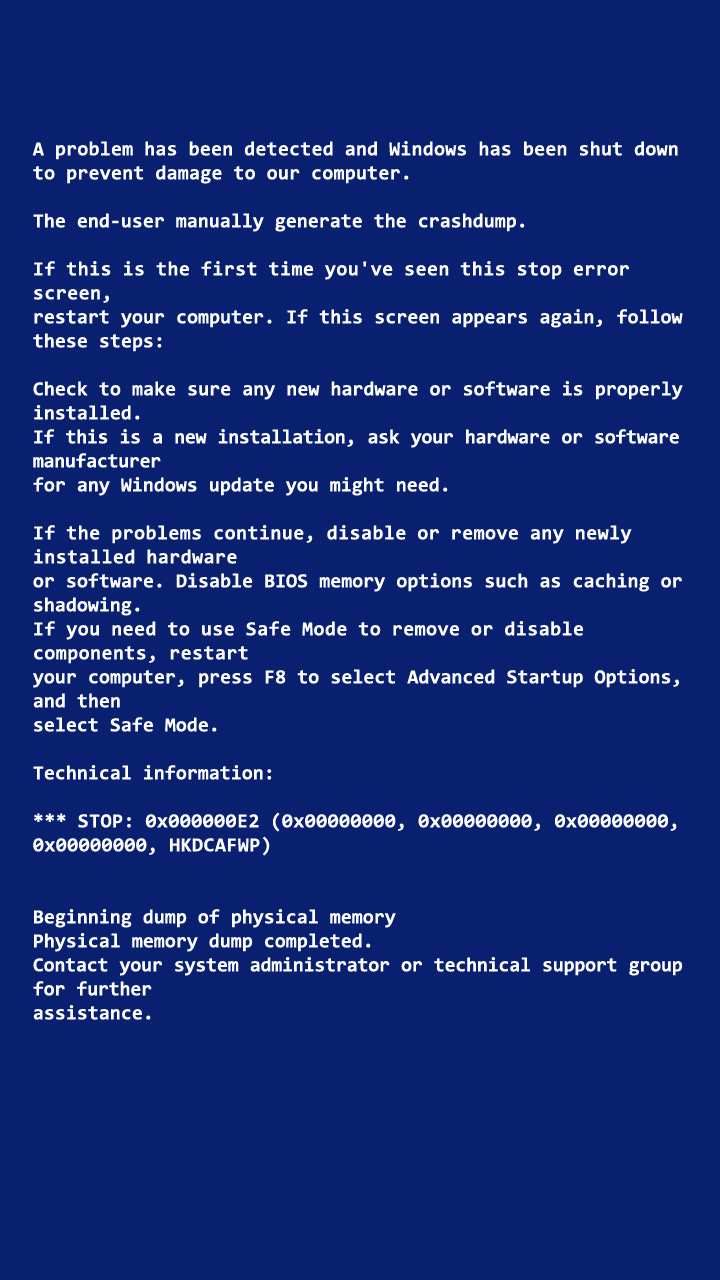 Blue Screen Of Death Background