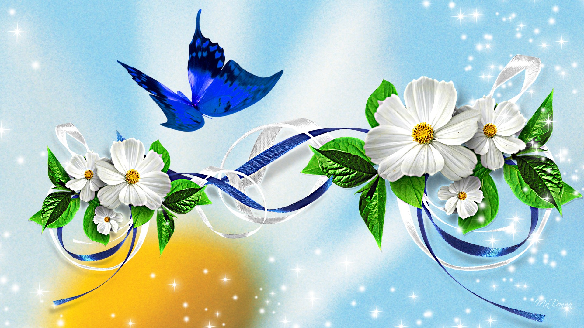 Awesome Butterfly Ribbon Blue HD Wallpaper Unique HD Wallpapers