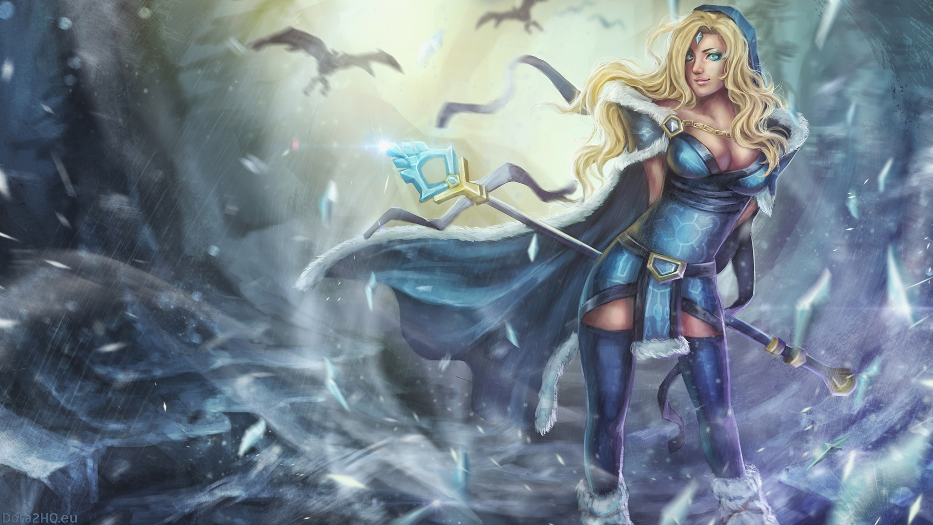 Heroes Are Illustrated On This Dota Wallpaper Crystal Maiden