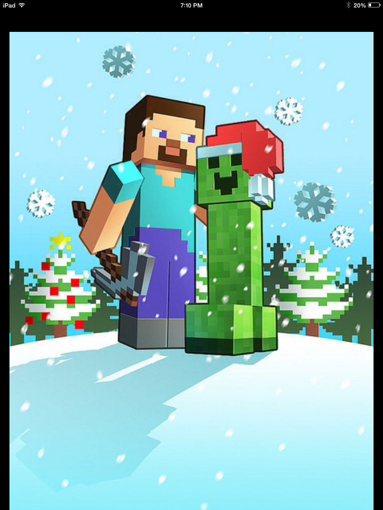 Minecraft Christmas Art Posters