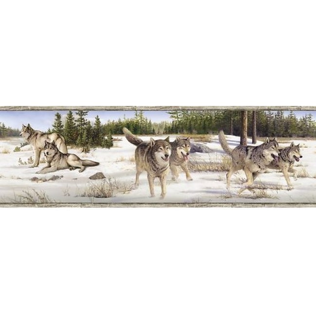 Wolf Pack On Snowy Mountain Wolves Wallpaper Border All Walls