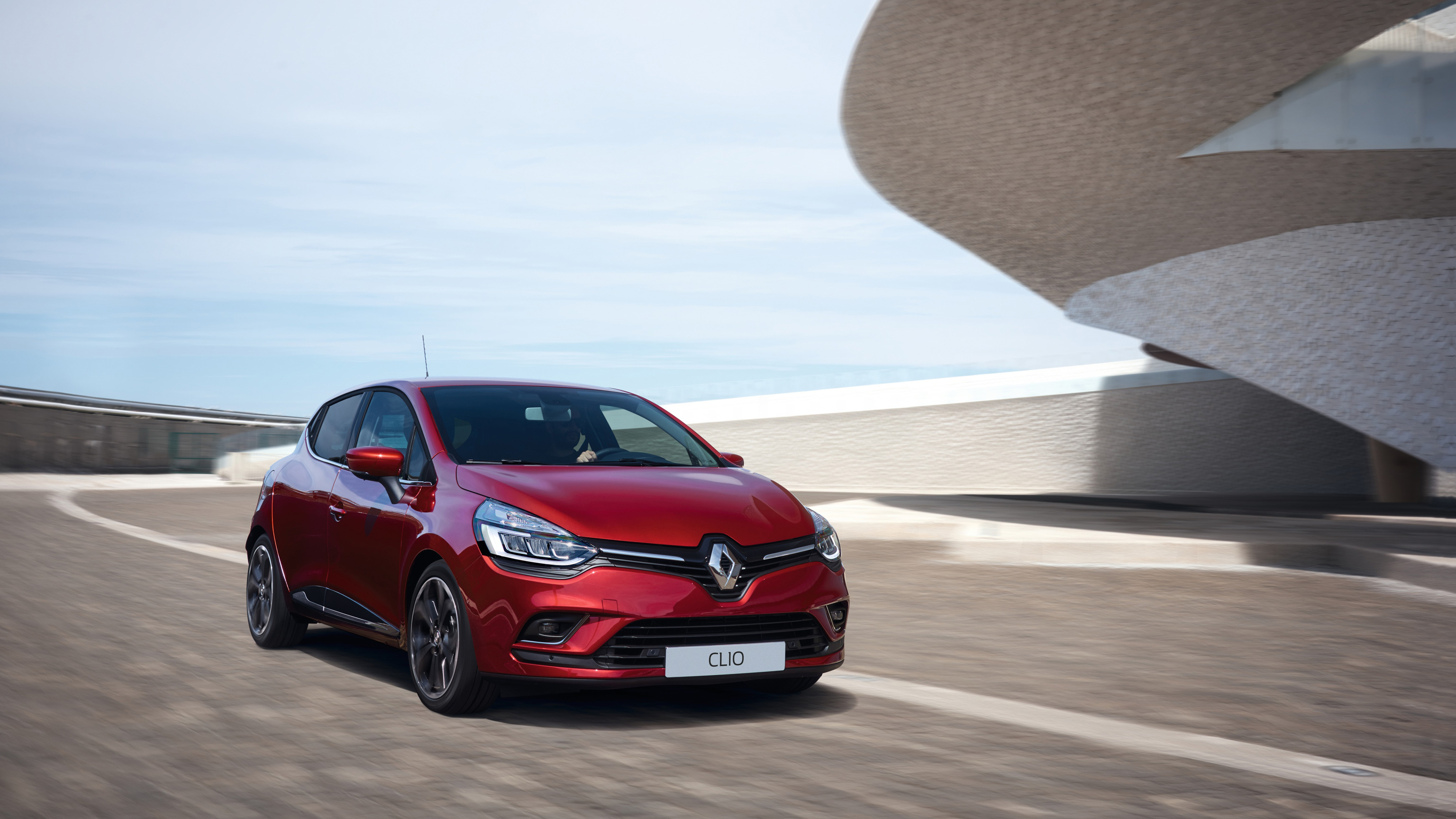 Renault Clio Red Color Front Side 4k HD Wallpaper