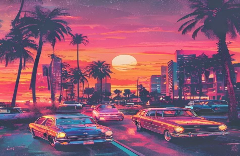 Retro Aesthetic City Wallpaper