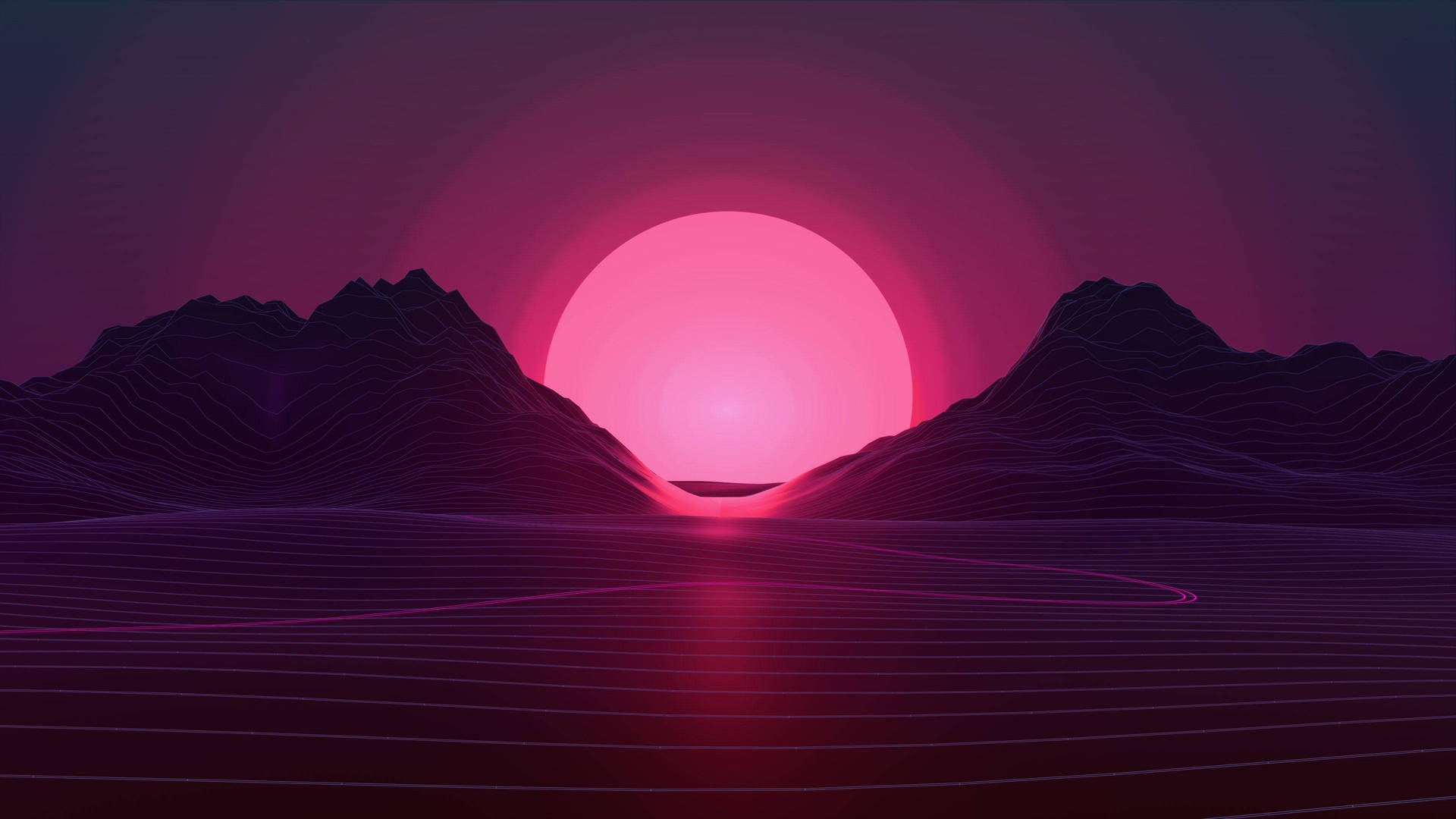 Pink Aesthetic Laptop Design Wallpaper